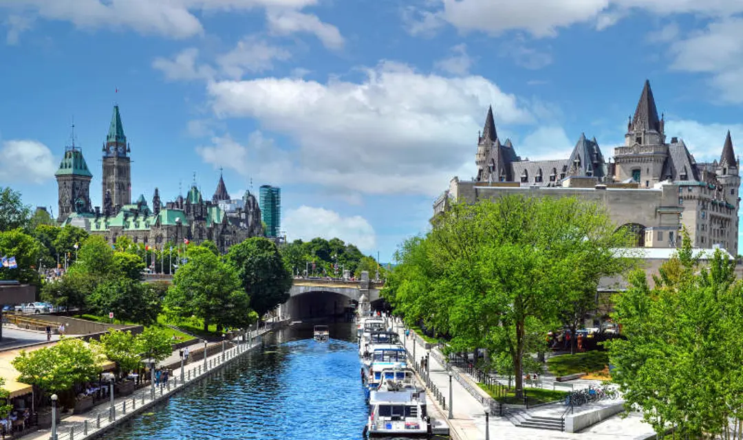 A canal in Ottowa on a sunny day