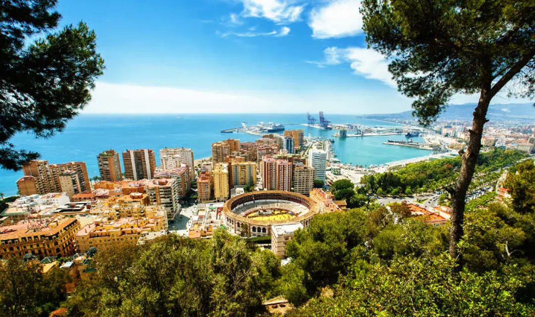 A panoramic view of the Malaga coast in Spain